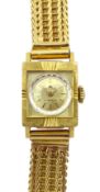 Bucherer 18ct gold ladies manual wind mesh bracelet wristwatch c.1960�s