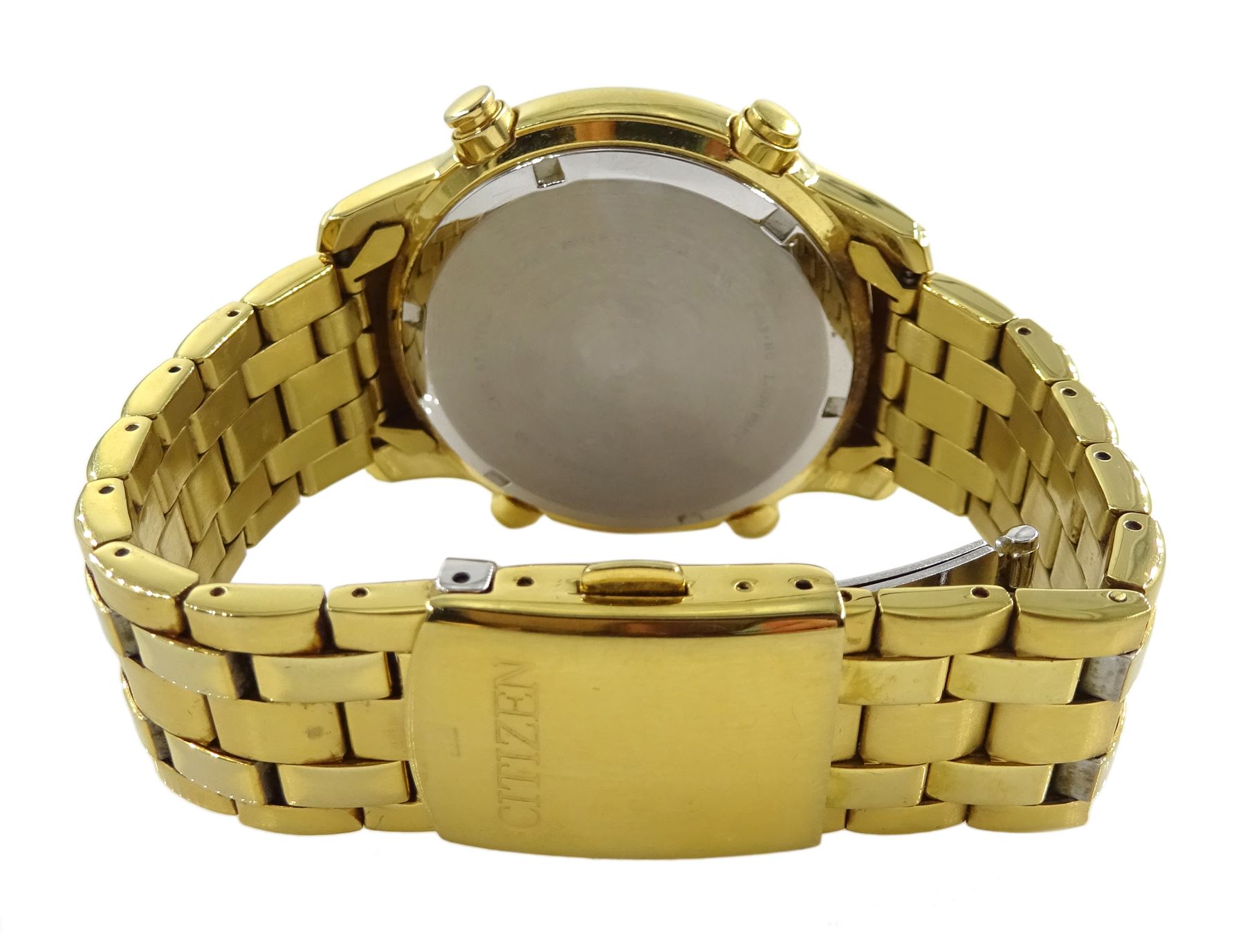 Citizen Alarm Chronograph gentleman's gold-plated bracelet wristwatch - Image 3 of 3