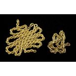 9ct gold rope link necklace and links