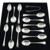 Set of four George III silver teaspoons makers mark W.S