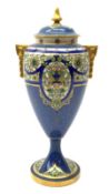 An early 19th century Royal Worcester porcelain vase and cover