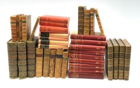 Fourteen 19th century and later leather bound books including The Complete Works of Shakespere in th