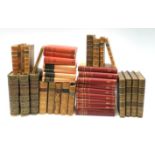 Fourteen 19th century and later leather bound books including The Complete Works of Shakespere in th