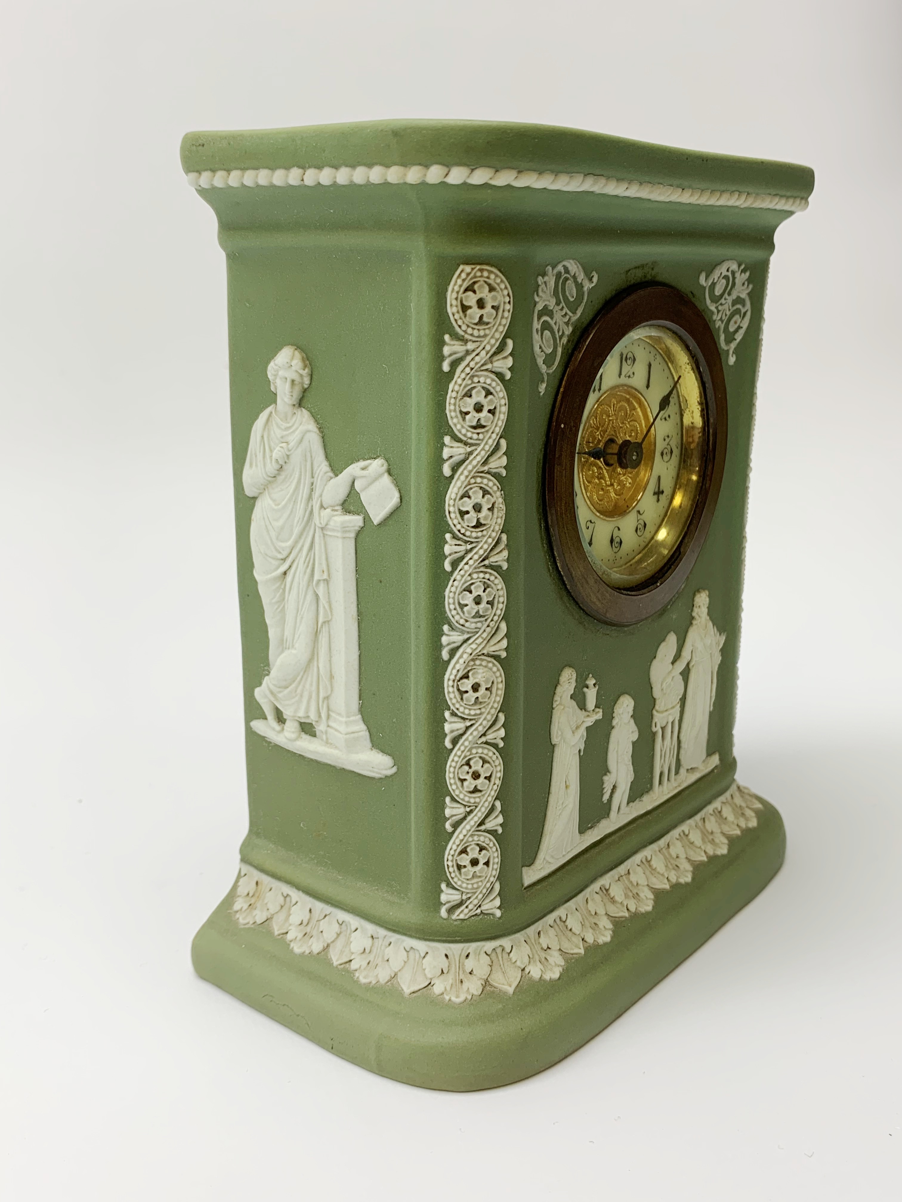 An early 20th century Wedgwood sage green jasper timepiece - Image 24 of 31