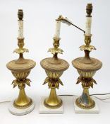 Three table lamps