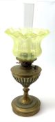 A Victorian Hinks' London Benetfink Duplex brass oil lamp