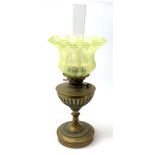 A Victorian Hinks' London Benetfink Duplex brass oil lamp