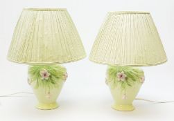 A pair of Italian ceramic lamps