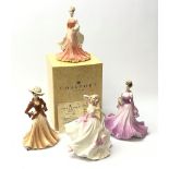 A group of four Coalport figurines