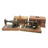 Two vintage sewing machines