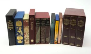 Folio Society - nine slip cases including The Blue Fairy Book