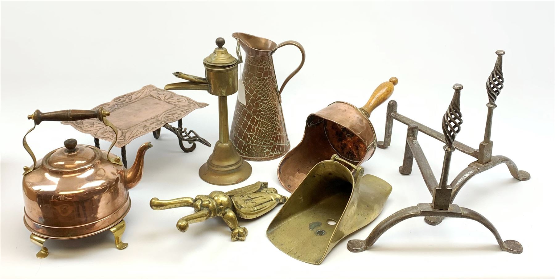 A group of assorted metalware