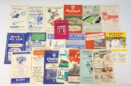 Twenty 1950s and later football programmes including Arsenal