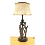 A faux antler table lamp