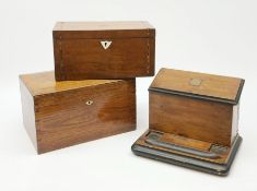 A 19th century oak tea caddy