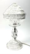 A cut glass table lamp