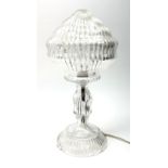 A cut glass table lamp