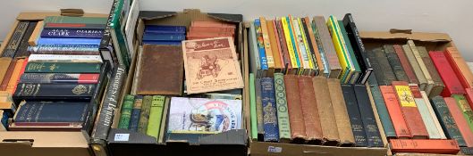 Four boxes of books to include Wuthering Heights by Emily Bronte and The King's England "Yorkshire