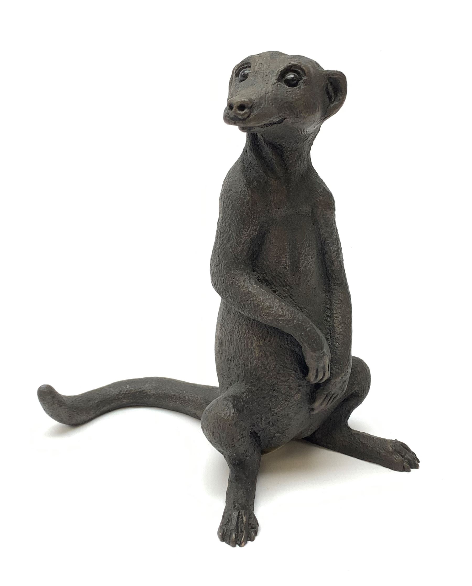 A Suzie Marsh bronzed sculpture modelled as a Meercat - Image 4 of 10