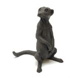 A Suzie Marsh bronzed sculpture modelled as a Meercat