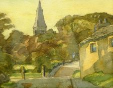 Leonard Orsini Bussey (British 1905-1994): 'St Margaret's Church from Hall Lane' Horsforth