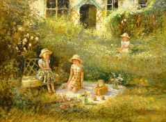 Paul J Attfield (British 1950-): Picnic in the Garden