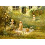 Paul J Attfield (British 1950-): Picnic in the Garden