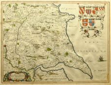 Johannes (Joan) Blaeu (Dutch 1596-1673): 'Ducatus Eboracensis Pars Orientalis' - The East Riding of