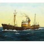 Adrian Thompson (British 1960-): 'St Britwin' - Hull Trawler Ship's Portrait