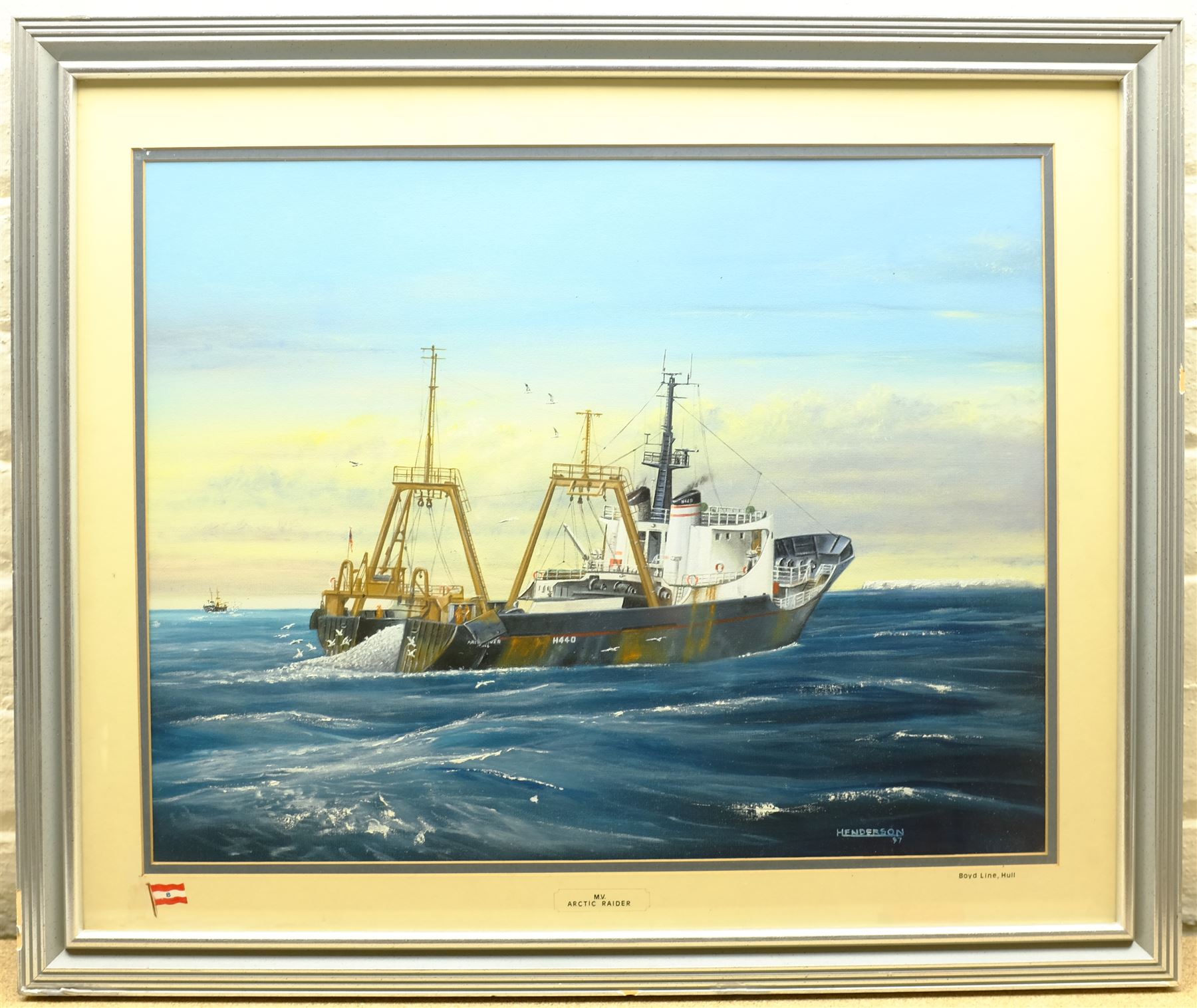 Ronald Henderson (British 20th century): 'M.V. Arctic Raider' - Hull Trawler Ship's Portrait - Image 2 of 3