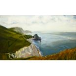 Hugh Webster (British 1963-): 'Durdle Door from Swyre Head