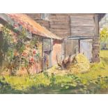 Dorothy P Swanton (neé Tuck) (British 1929-?): 'Piggery Pitcher's Farm' Norfolk