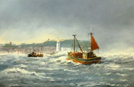 Robert Sheader (British 20th century): Trawlers Returning to Scarborough