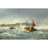 Robert Sheader (British 20th century): Trawlers Returning to Scarborough