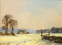 Don Micklethwaite (British 1936-): Snowy Farmstead
