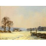 Don Micklethwaite (British 1936-): Snowy Farmstead