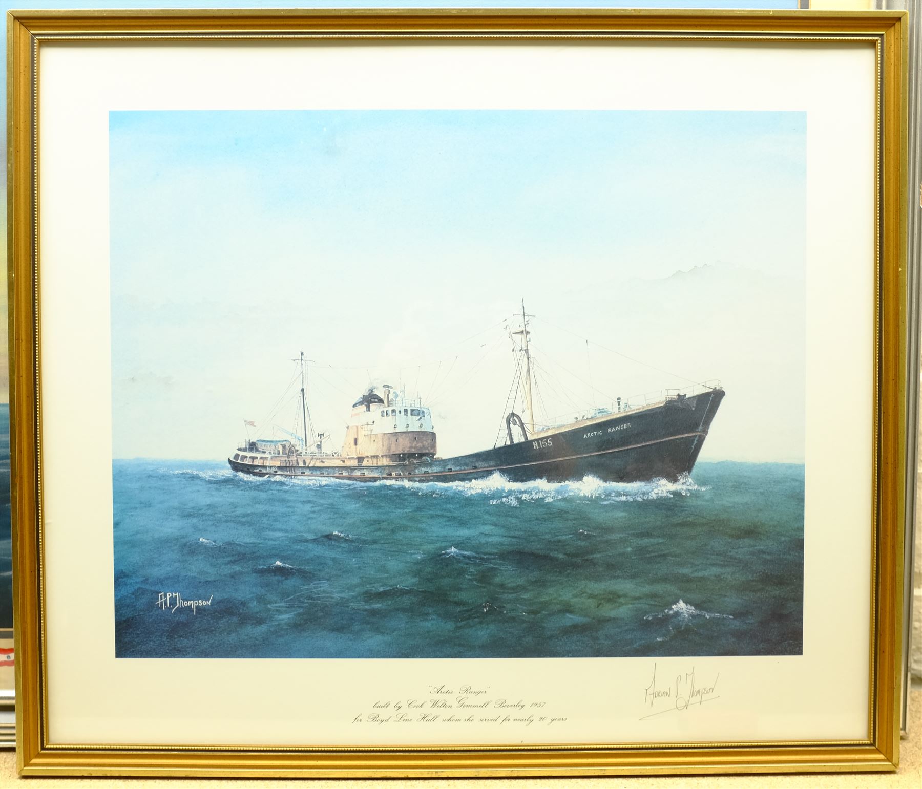 Ronald Henderson (British 20th century): 'M.V. Arctic Raider' - Hull Trawler Ship's Portrait - Image 3 of 3