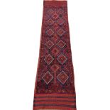 Meshwari red and blue ground runner, repeating border