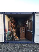 Container Contents Auction - entire container contents to include a bookcase, corner cabinet, sidebo