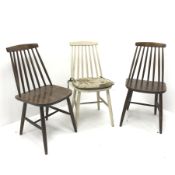 Three mid century dining chairs, W41cm