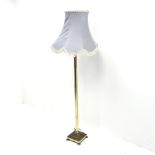 Brass Ionic column standard lamp, H136cm