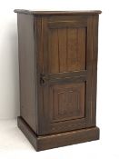 Edwardian walnut bedside cabinet enclosed by panelled door, W39cm, H75cm, D38cm