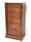 Multi-York - cherry wood Wellington chest, moulded rectangular top over six graduating drawers, two