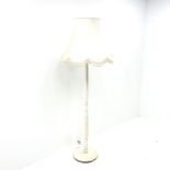 Vintage white painted standard lamp (H147cm) with shade