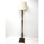 Art Deco period oak standard lamp, stepped square tapering column and square base, H157cm (measureme