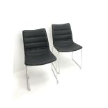 Pair chrome and faux leather reception chairs