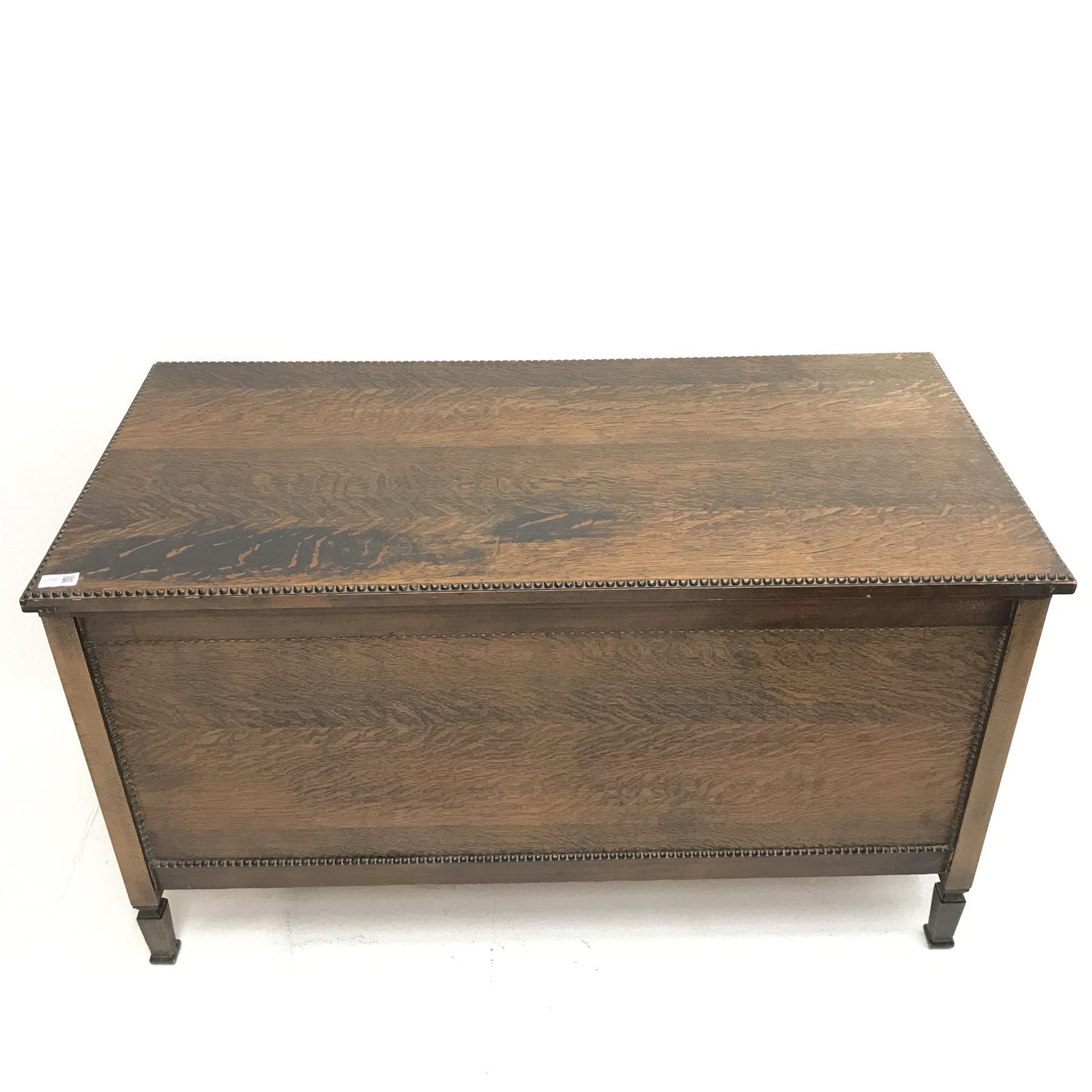 Early 20th century oak blanket box, single hinged lid, W110cm, H63cm, D55cm - Image 2 of 5