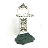 Victorian painted cast iron umbrella stick stand, W38cm, H79cm