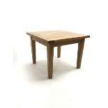 Square solid oak dining table, square tapered supports