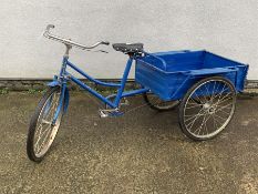 'Forever' blue finish cargo tricycle, single speed, trailer size - 56cm x 75cm, H23cm